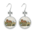thumbnail image 1 of Italy Rome Landscape Landmark Nation Bow Earrings Drop Stud Pierced Hook, 1 of 3