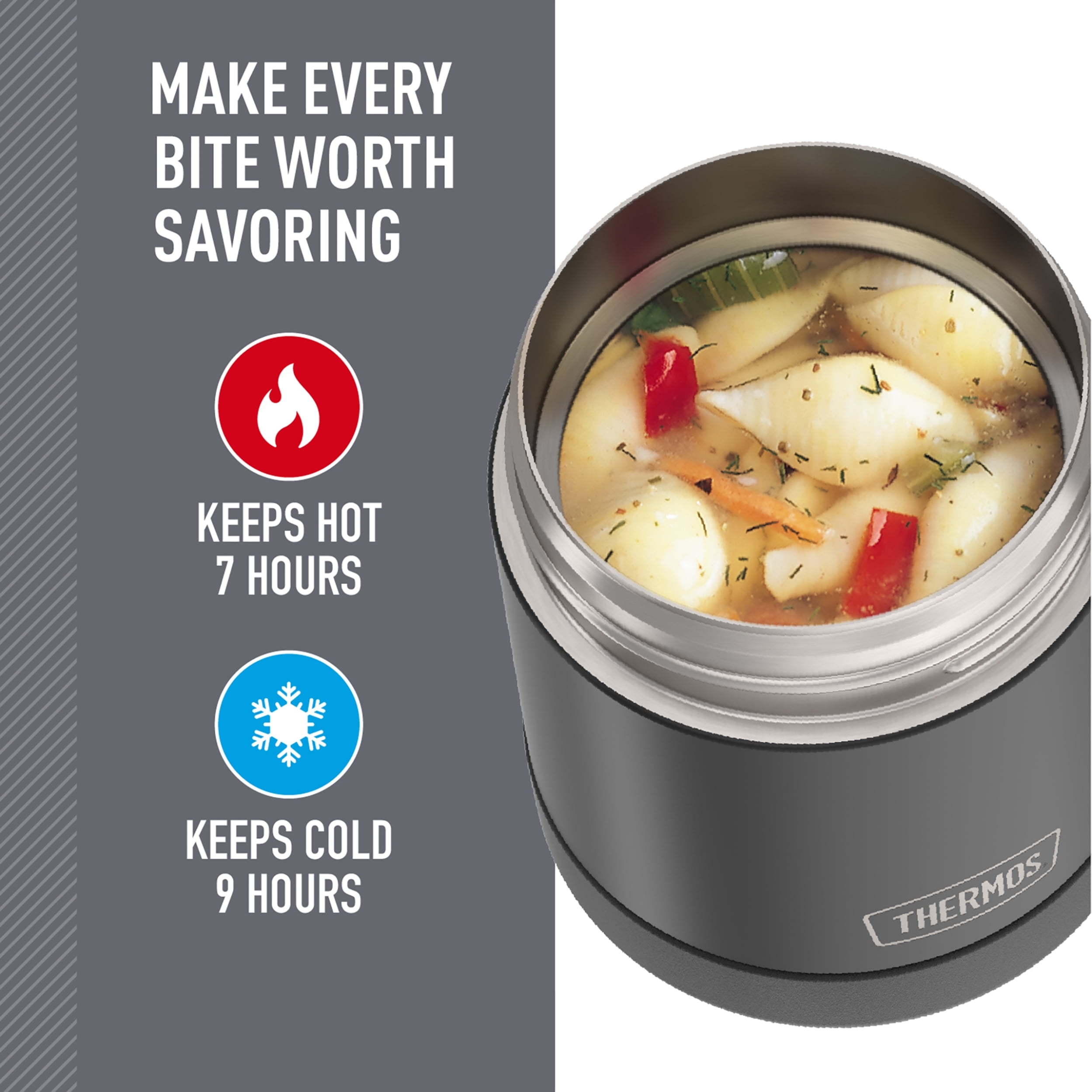 (4 pack) Thermos Vacuum Insulated Food Jar, Matte Black, 10oz