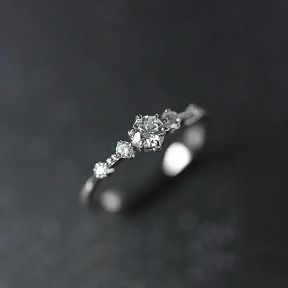 New New Delicate Thin Rings for Women Shiny CZ Fancy Wedding Eternity Fashion Accessories Jewelry