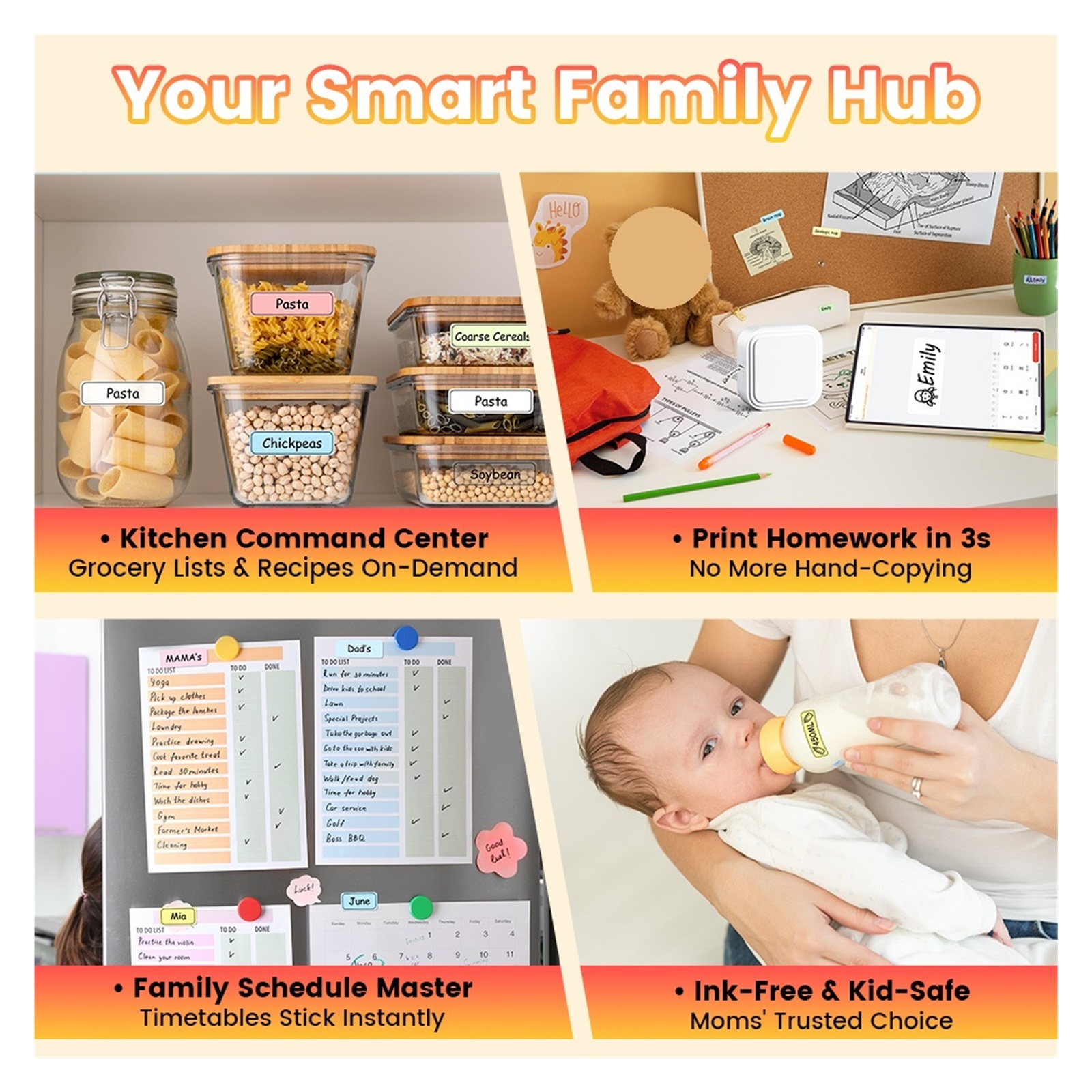 D32 Mini Label Printer Portable Bluetooth Thermal Label Maker for Small Stickers, Same Function