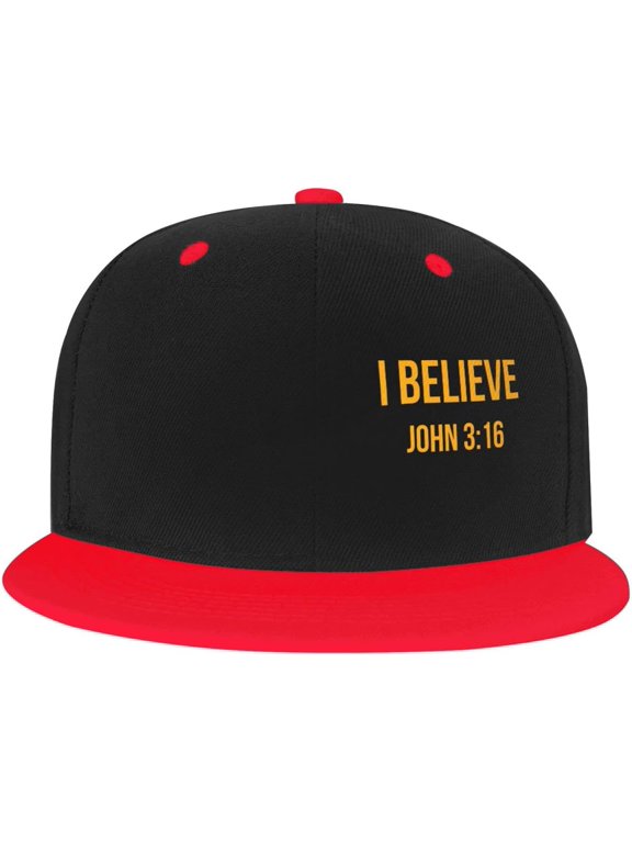 Hat I Believe John 3 16 Christian Baseball Cap Men Cowboy hat Women Trucker Hat Sun Hat Dad Cap Fishing hat White