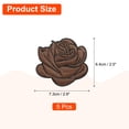 thumbnail image 2 of 5 Piezas de Parche Bordado de Rosa Marrón, Parches Decorativos de Flor 3D para Coser/Planchar en Vestidos y Jeans de Mujer, 2 of 7