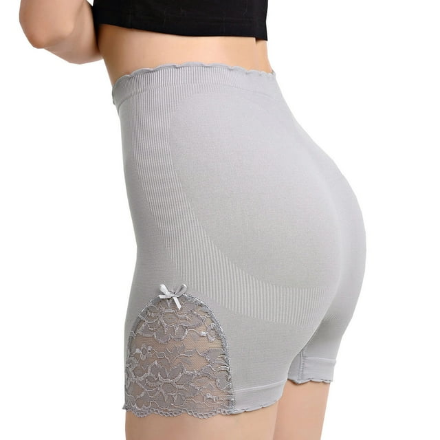 LOVZFMLL Women Mid Waisted Body Shaper Shorts Pants Shapewear Gray One Size