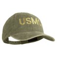 thumbnail image 5 of USMC Letter Embroidered Washed Solid Pigment Dyed Cotton Twill Brass Buckle Cap - Khaki OSFM, 5 of 5