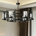 thumbnail image 3 of LUVODI Black Industrial Chandelier for Dining Room 6-Lights Large Geometric Shade Pendant Lighting Fixture 28.94x46.45 inch, 3 of 12