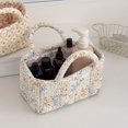 thumbnail image 4 of Yucurem Boho Fabric Storage Basket with Handles, Portable Quilted Baskets for Storages, Foldable Floral Laundry Organizer Bin for Home Picnic Shopping Travel, 8.86"x4.92"x4.92", 4 of 6