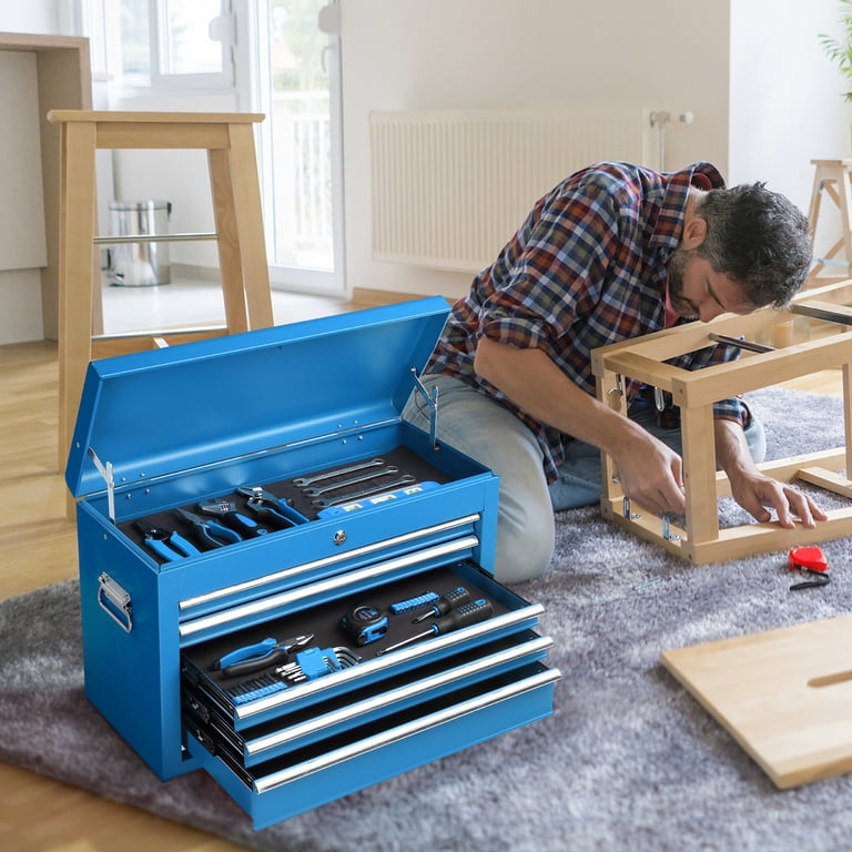 TOPGAN工具箱 Ktaxon Tool Box, Steel 5-Drawer with Top Storage Tray, Handle