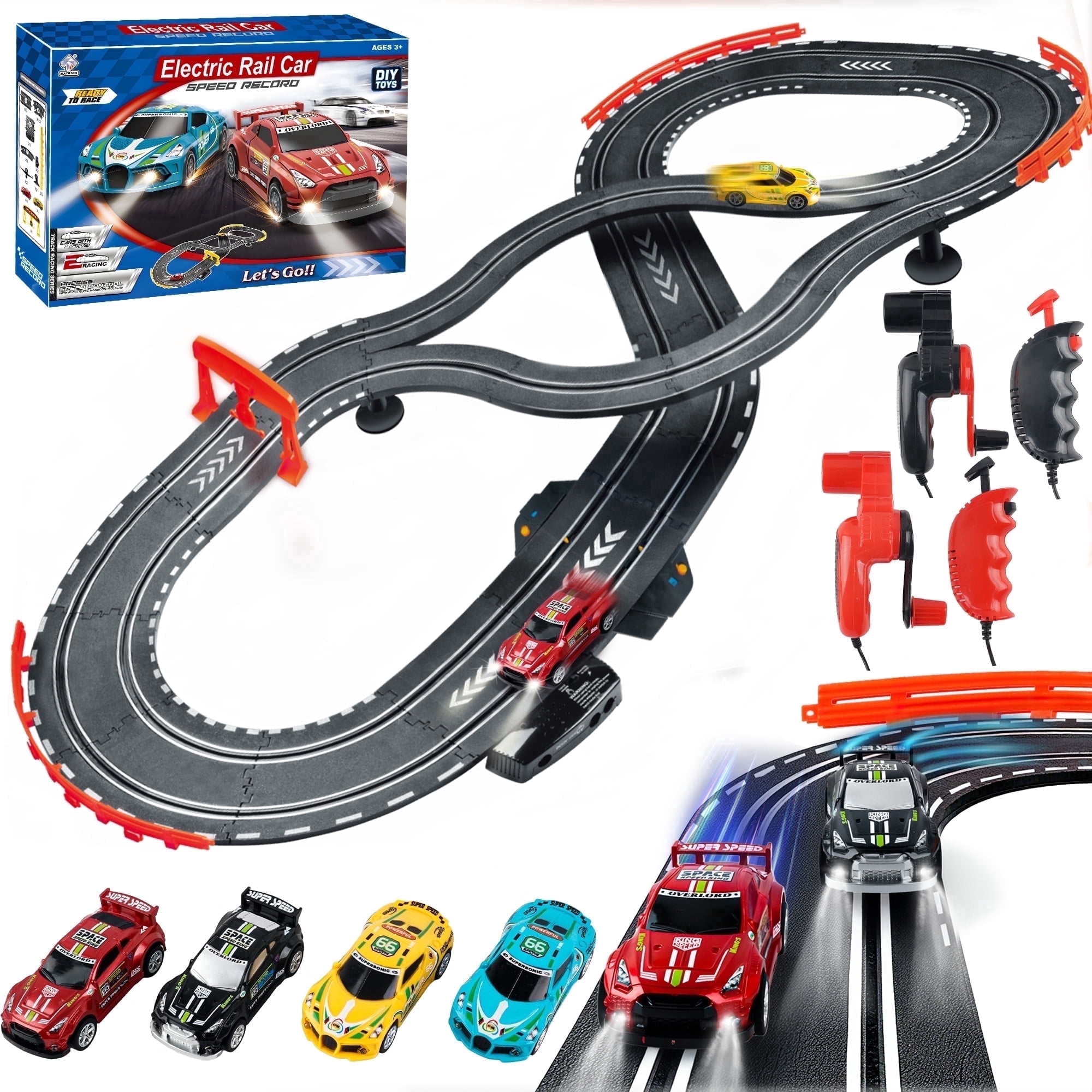 Golden Bright Furious Challenger Road Racing Slot Car Set
