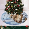 thumbnail image 6 of FMSHPON Christmas Winter Owls Birds Snowflakes Xmas Christmas Tree Skirt Stand Mat for Holiday Party Decoration Indoor Outdoor 36 inches, 6 of 6