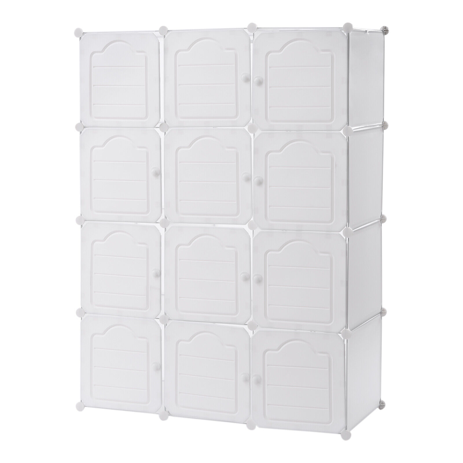 OUKANING 12 Cubes Portable Closet Dresser Cube Storage Armoire Plastic