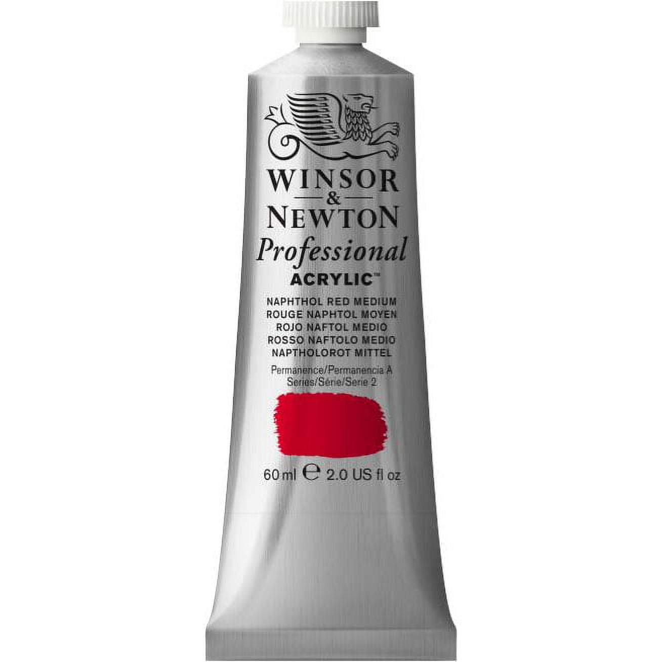 Winsor & Newton Artists' Acrylic Color, 60ml, Naphthol Red Medium