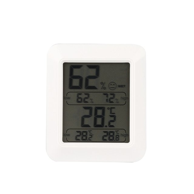 Higrómetro digital Termómetro de habitación Termómetro de habitación e indicador de humedad con monitor de humedad y temperatura, blanco JAMW Sencillez