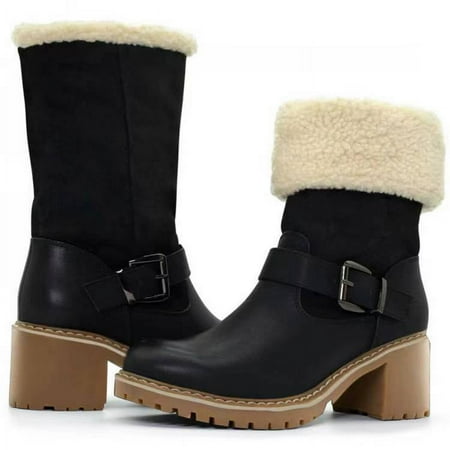 

Womens Warm Fur Lined Winter Snow Boots Waterproof Ankle Boots Outdoor Booties Comfortable Shoes