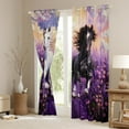 thumbnail image 3 of Feelyou 3D Racing Horse Blackout Curtains Set of 2 (52x84 Each), Dreamy Purple Groovy Flower Window Curtains, Rustic Farmhouse Animal Curtains and Drapes, Blackout Curtains Room Decor, 3 of 6