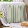 thumbnail image 3 of Sage Green Striped Pillow Covers 20x20 Set of 2, Modern Stripes Vintage Beige Throw Pillow Covers Decorative Couch Cushion Cover, Microfiber Soft Square Pillowcases for Bedroom Living Room Sofa, 3 of 9