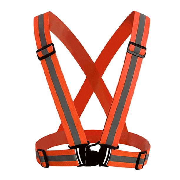Yuarrent Resalte las correas reflectantes para correr de noche, ropa de equitación, chaleco de seguridad ajustable, banda elástica para adultos y Ropa Deportiva, Zapatos naranja fluorescente Yuarrent OD1235-02