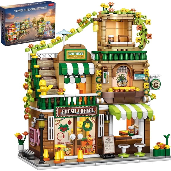 Shopping Mall Street View Building Blocks Set, Modular City Architecture Model, Creative Collectible Brick Set for Adults, Home Decor Display Birthday Gift (745 PCS)