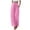 Pink, variant on Bibifish Womens Pants Cotton Linen Tie Elastic Waist Casual Long Pants Wide Leg Design Loose Comfortable Daily Wear Trousers