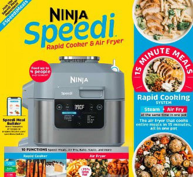  Ninja OL500 Foodi 6.5-qt. Pressure Cooker Steam Fryer with  SmartLid, 13-in-1 that Air Fries, Bakes & More, with 2-Layer Capacity,  Crisp Basket, Silver/Black (Renewed)