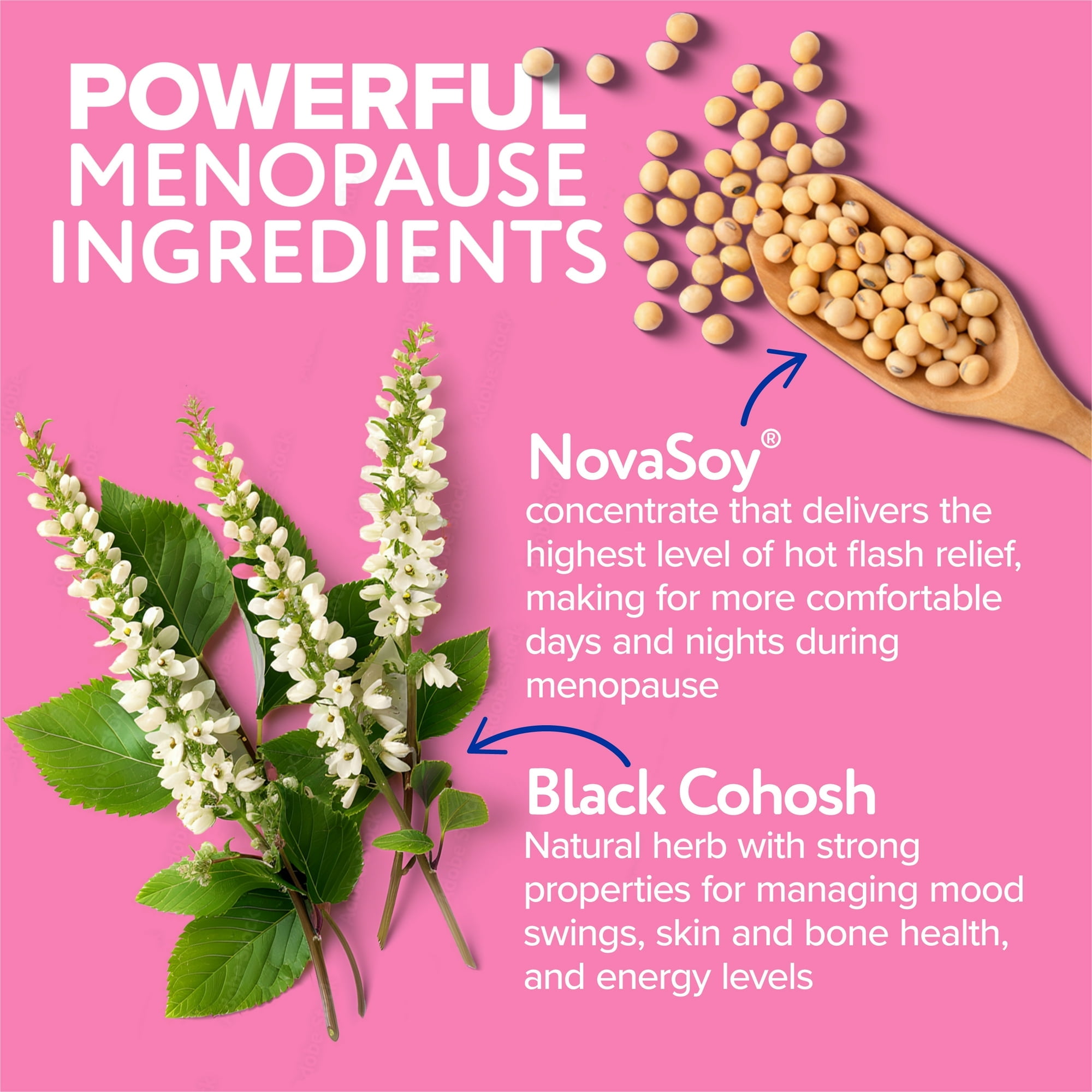 (2 pack) Florajen Women’s Menopause Support, Black Cohosh for Night Sweats & Gut Health, 30ct