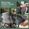 thumbnail image 5 of Round Outdoor Tablecloth with Umbrella Hole and Zipper, Black Stripes Tablecloth with Elastic Waterproof, Modern Simple Greyish Gradient Lines Patio Table Covers for 55" - 60" Picnic Pool Tables, 5 of 9