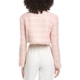 thumbnail image 2 of Toccin womens  Lainey Crew Neck Cropped Tweed Jacket, 6, Pink, 2 of 3