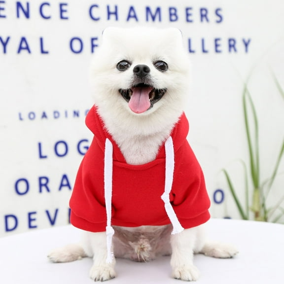 Dog Sweaters for Small Dogs, Dog Hoodie with Pocket - Fall Winter Warm Fleece Sweater Puppy Clothes for Small Medium Dogs Boy Girl Dog Clothes XS RED