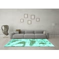 thumbnail image 3 of Ahgly Company Machine Washable Indoor Rectangle Abstract Turquoise Blue Modern Area Rugs, 6' x 9', 3 of 4