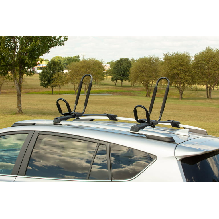 Hyper Tough Roof-Mounted J-Rack Kayak Carrier for automobiles (with Tie-Down Straps & Mounting Hardware) 4ATT023
