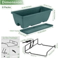thumbnail image 5 of 6 Pack Railing Planter Box for Balcony Fences Garden,16.9 Inch Deck Railing Planter Boxes for Plants, Rectangular Hanging Window Boxes Planters, Green, 5 of 8