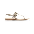 thumbnail image 2 of COLE HAAN Womens Beige Snakeskin Slip-Resistant T-Strap Breathable Buckle Accent Cushioned Francine Round Toe Wedge Buckle Leather Slingback Sandal 8 B, 2 of 3