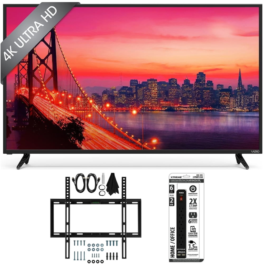 Vizio E43u D2 43 Smartcast 4k Uhd Led Smart Tv Home Theater Slim Wall Mount Bundle Includes Flat Ultimate Kit And 6