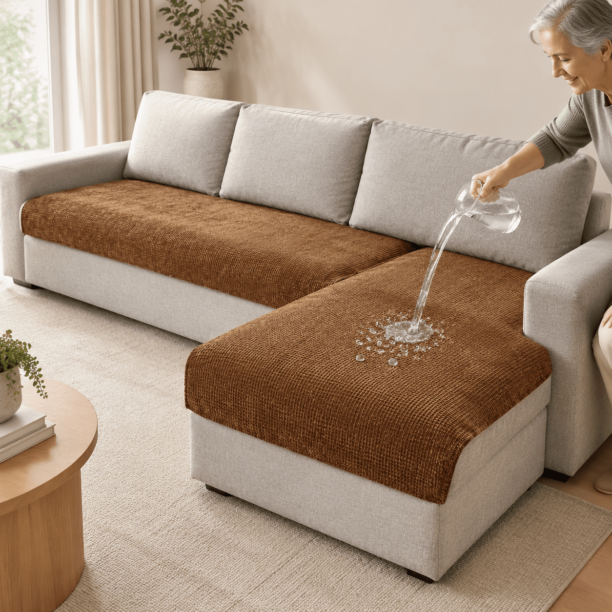 Brown 36.5 X 62 + 36.5 X 74 2-Pack Pet Sofa & Chair Protectors