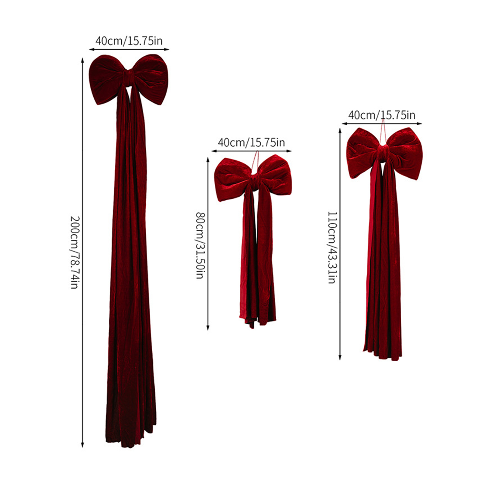 Dserfhy Large Christmas Tree Topper Bow Red Velvet Ribbon Gift Bows for Home Wreath Birthday Wedding Party Room Wall Backdrop Decoration