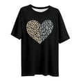 thumbnail image 4 of Valentines T Shirts for Women Plus Size Heart Cute Graphic Tee Tops Crew Neck Valentine's Day Gift Shirts, 4XL Black, 4 of 4
