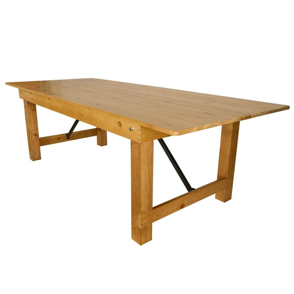 Natural 8 Foot Rectangle Wood Farm Table - 96" x 40" by Chivari