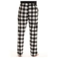 thumbnail image 3 of #followme Ultra Soft Fleece Men's Plaid Pajama Pants with Pockets (Black & White Buffalo Plaid, Medium), 3 of 3