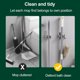 thumbnail image 3 of Mop Broom Holder, 5 Pcs Stainless Steel Self Adhesive Mop Holder Wall Mounted with Hooks Hanger Nail Free Glue Auxiliary Stickers, Self-Adhesive Broom Holder for Bathroom, Kitchen(Silver), 3 of 5