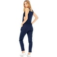 thumbnail image 3 of Ambiance Apparel Women's Juniors Terry Cloth Jumpsuit (S, Navy), 3 of 3