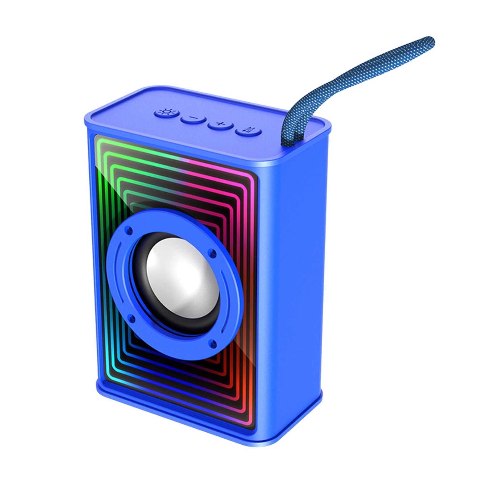 Nkmbld Car Subwoofer on Clearance Bluetooth Speaker Colorful Ambient Light Outdoor Car Desktop Subwoofer Mini Speaker, Birthday Gifts, Blue