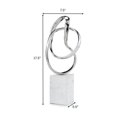 thumbnail image 6 of Modern Day Accents Lazo Abstract Sculpture on Marble, Silver, White, 4109, 6 of 6