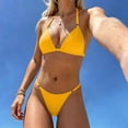 thumbnail image 2 of MDUKONU Thong Bikini Sets for Women Two Piece Swimsuits Bathing Suit Triangle Top String Swim Suits 2026 M Yellow, 2 of 3