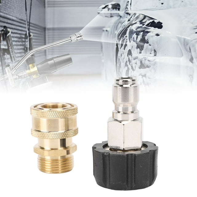 Pressure Washer Adapter, 2PCS M22 To 1/4 In Pressure Washer Quick Connect Fittings Easy To Use for High Pressure Cleaning Rod 14mm 1/4 Inch to M22-14 Core