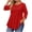 Red, variant on Staron Women's Casual Loose 3/4 Sleeve T-Shirt Round Neck Plus Size Top Basic Comfy Relaxed Blouse, Navy 3XL