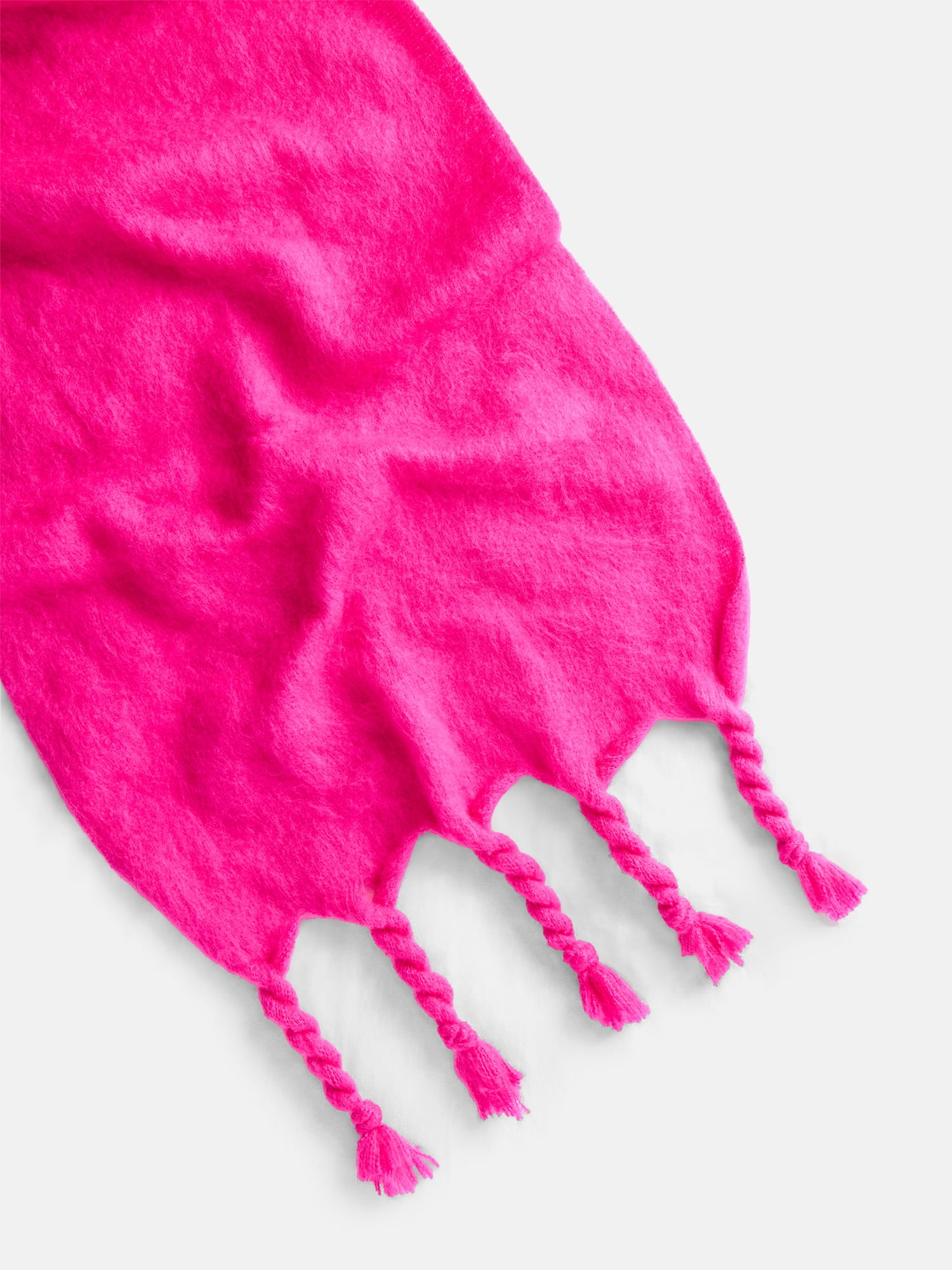 Scenario Women's Blanket Scarf with Braided Fringe Trim