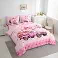 thumbnail image 4 of Homewish Romantic Valentine'S Day 7-Piece Twin Bedding Sets,Love Balloon Rose Bedding Comforter Set,Pink Tairy Tale Theme Sheet Sets For Girl Teens,Microfiber Bedroom Decor Reversible, 4 of 9