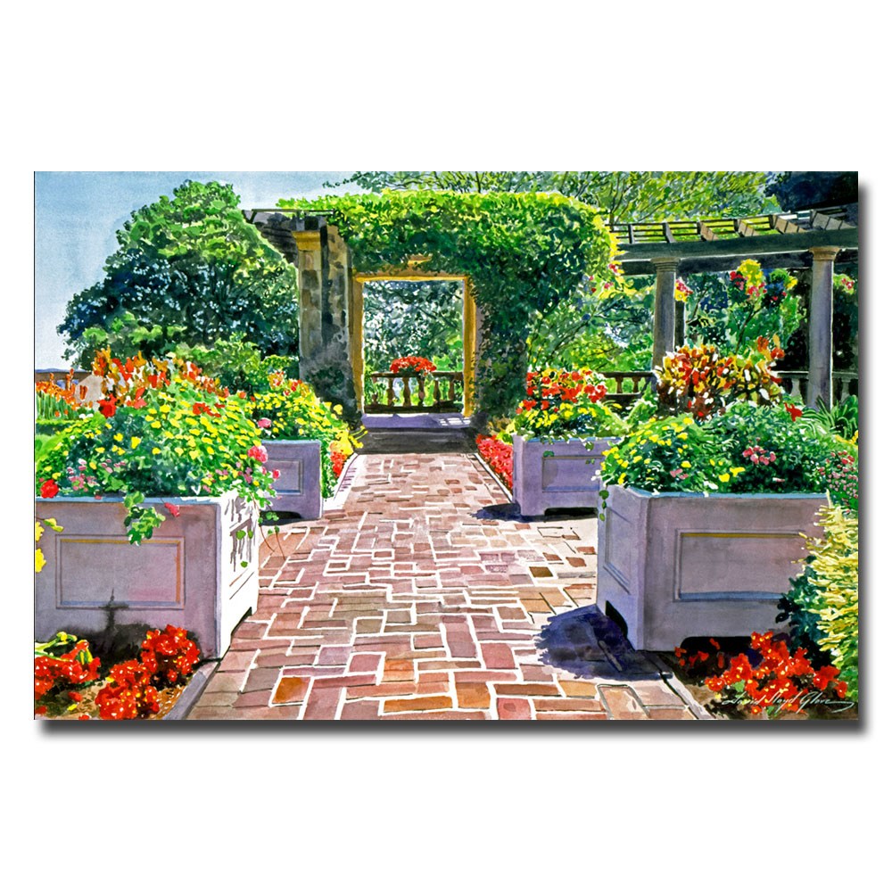 Trademark Art "The Beautiful Italian Garden" Canvas Wall Art by David Lloyd Glover