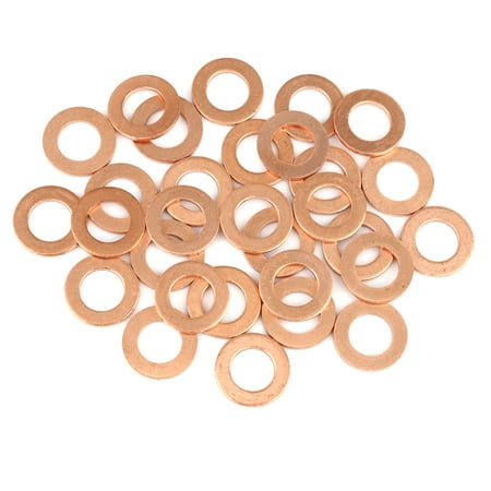 

30pcs Copper Crush Washer Flat Sealing Gasket Ring Spacer for Car 10 x 18 x 1.5mm