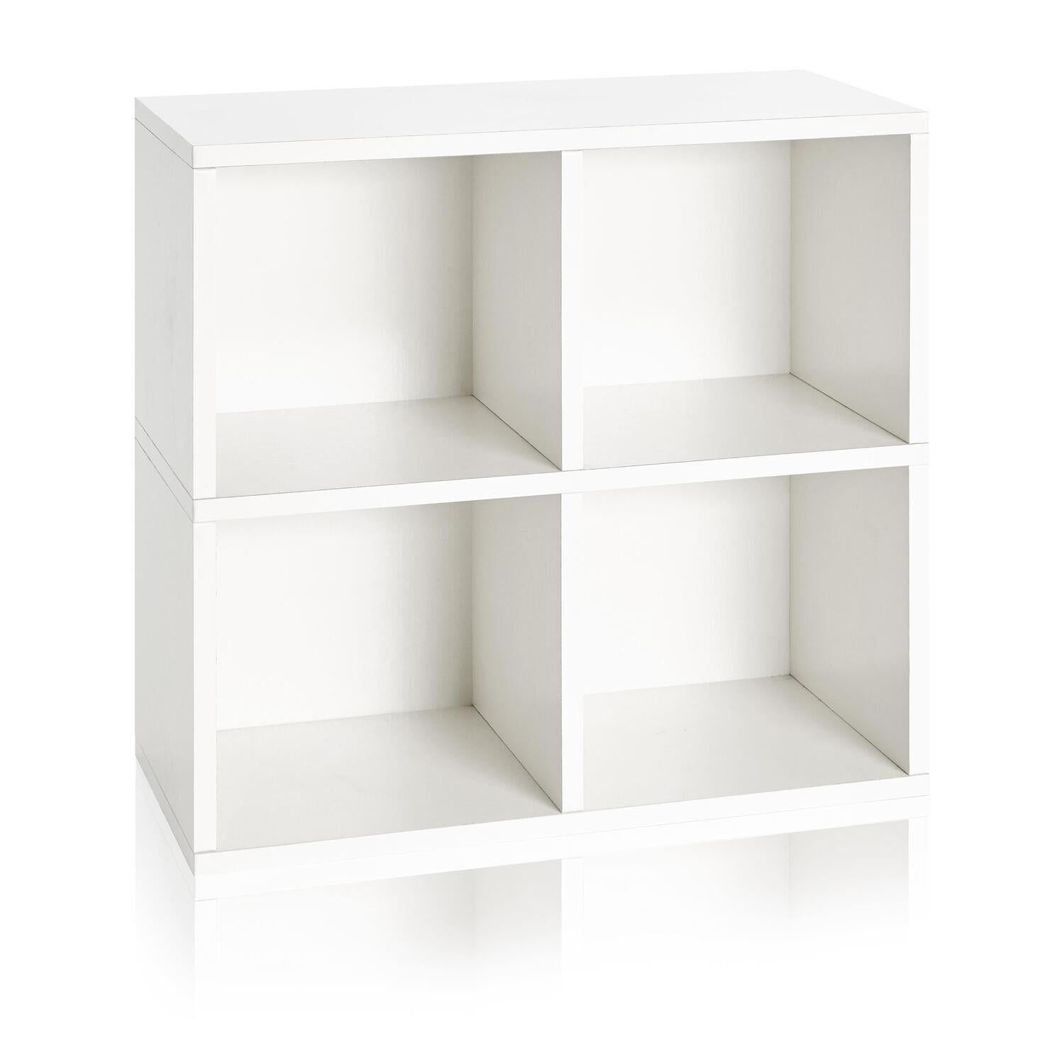 Way Basics Eco Bookcase Stackable Organizer and Storage ShelfFinishWhite,Type4 Cubby