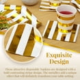 thumbnail image 4 of ELEGANT DISPOSABLE 3 PLY NAPKINS | for Upscale Wedding and Dining | 36 pc | Stripe Collection - Gold, 4 of 6